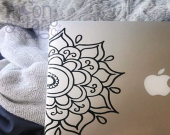 Half Mandala, Mandala Decal, Mandala Sticker, Mandala Laptop, Mandala, Laptop Stickers, Laptop Decal, Macbook Decal, Car Decal, Vinyl Decal