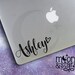 Custom Hand Lettered Name W/ HEART. Name Decal, Name Sticker, Car Decal Laptop Stickers, Laptop Decal, Macbook Decal, Car Decal, Vinyl Decal