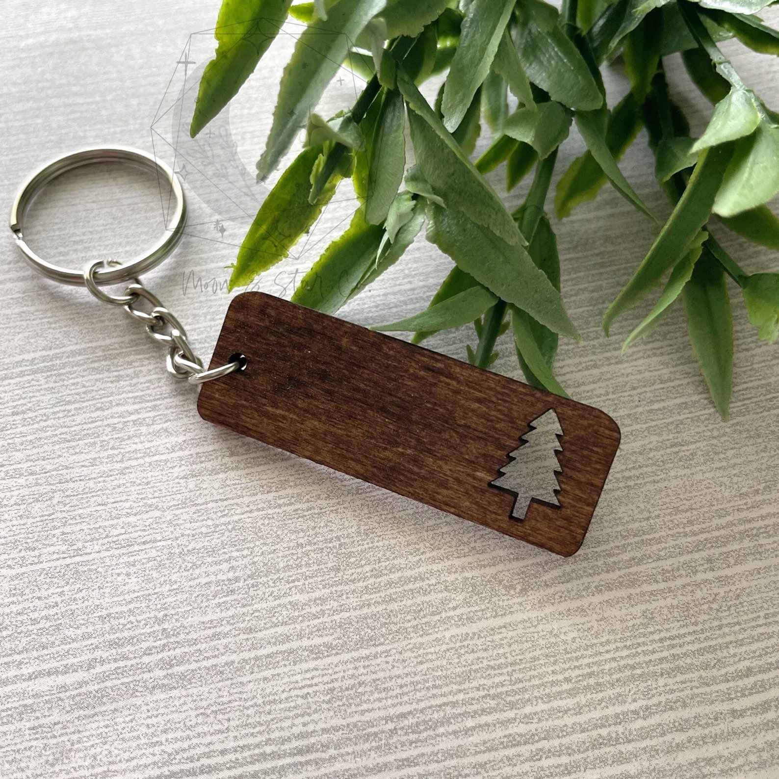 Pine Tree Keychain Pine Tree Keychain Tree Keychain Wood Etsy