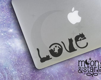 Love Cats, Cat Decal, Cat Sticker, Cat Stickers, Cat Lover Gift, Cats, Laptop Stickers, Laptop Decal, Macbook Decal, Car Decal, Vinyl Decal