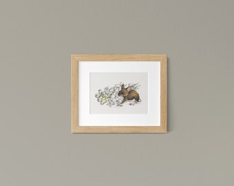 Deermouse Art Print Maine Forest Floor