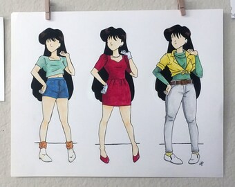 Sailor Mars Fashion  - 11x14 original painting