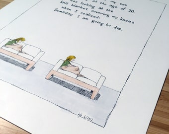 Mortality (Childhood Story)  - 11x14 original illustration