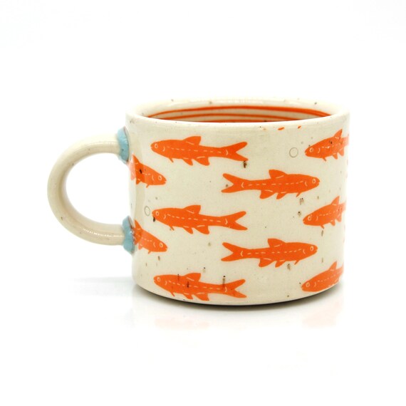 8oz Mug Orange Fish