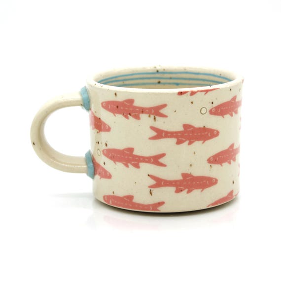 8oz Mug Pink Fish