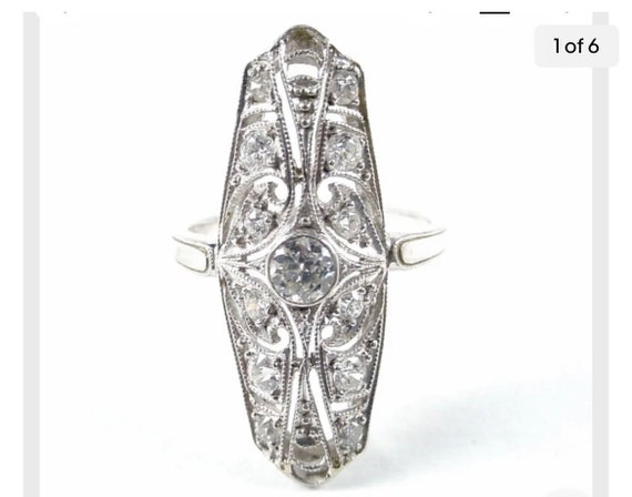 Antique Edwardian Belle Epoque Platinum And Diamo… - image 1