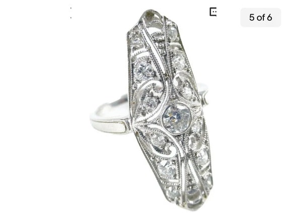 Antique Edwardian Belle Epoque Platinum And Diamo… - image 2