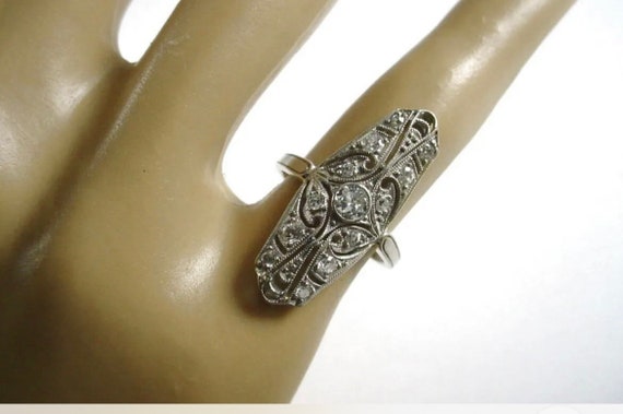 Antique Edwardian Belle Epoque Platinum And Diamo… - image 5