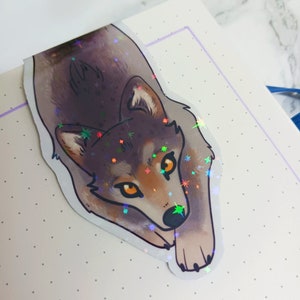 Magnetic Holographic Wolf Bookmark, Book Accessory