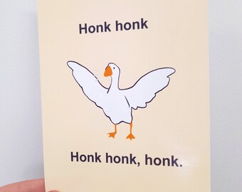 Honk Honk Honk Goose A5 Print funny meme goose print -  Portugal