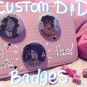 Custom D&D Character badges (58mm)