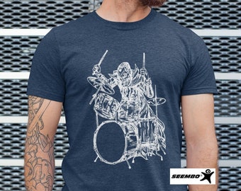 Vampire Playing Drums Men's Tri-Blend T-Shirt Gift for Him Drummer Shirt Boyfriend Gift Husband Gift for Birthday Christmas Gifts SEEMBO