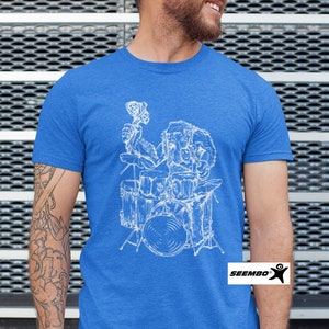 Neanderthal Drummer T-Shirt: Funny Rock Musician Gift