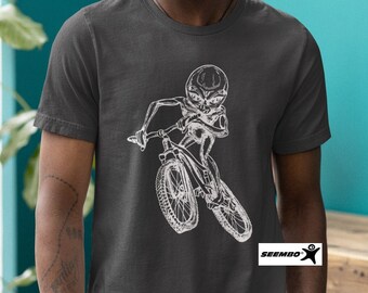 Alien Cycling T-Shirt, Funny Gift for Him
