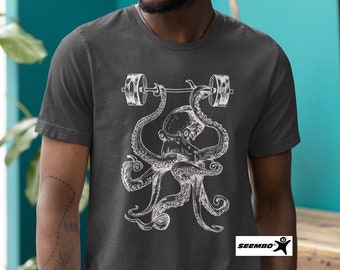 Octopus Weightlifting T-Shirt: Funny Gym Workout Shirt