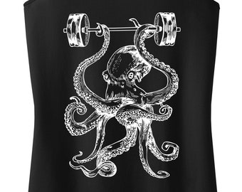 Octopus Weight Lifting Barbells Women's Tank Top Exercise Tank Fitness Tank Gym Tank Workout Tank Training Sport Athletic Yoga Tank SEEMBO