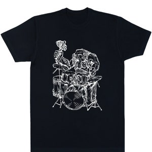 Neanderthal Playing Drums T-Shirt, Funny Drummer Shirt for Men, Drummer Gifts, Music Lover Shirts Drumming Shirt Rock Musician Tshirt SEEMBO