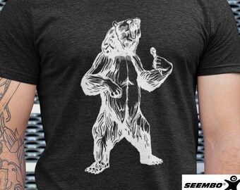 Bear Trying To Sing Men's T-Shirt Tri-Blend Gift for Him Boyfriend Gift for Birthday Musician Shirt Gifts for Men Husband Gift SEEMBO