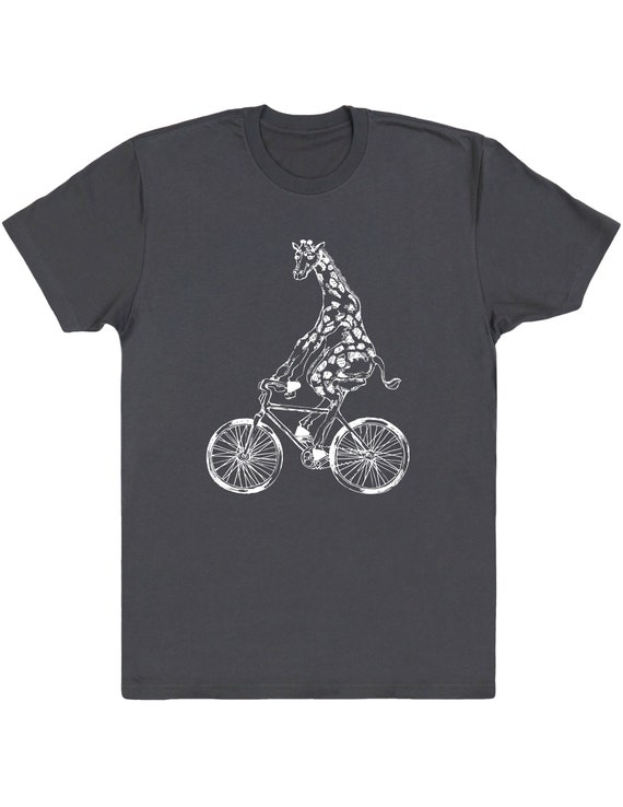 Giraffe On A Bicycle Men's T-Shirt Gift for Him Cycling | Etsy