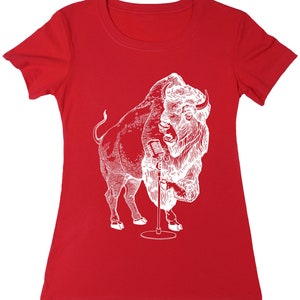 Bison essayant de chanter T-shirt femme en polycoton Cadeau pour sa petite amie Cadeau pour anniversaire Musicien Chemise Cadeau femme Cadeaux pour maman SEEMBO image 8