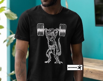 Dinosaur Lifting Barbells T-Shirt, Funny Gym Workout Shirt