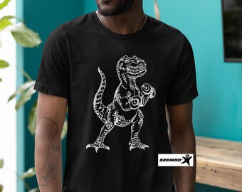 Dinosaur Weightlifting T-Shirt, Gym Fitness Tee, Gift for Him