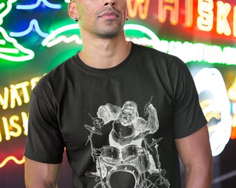 Gorilla Drummer T-Shirt, Funny Rock Musician Gift SEEMBO