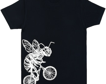 Bee Cycling Bicycle Men T-Shirt Gift for Him Bicycling Shirt Boyfriend Gift Christmas Gifts for Men Husband Gift Funny Mens Tee SP SEEMBO