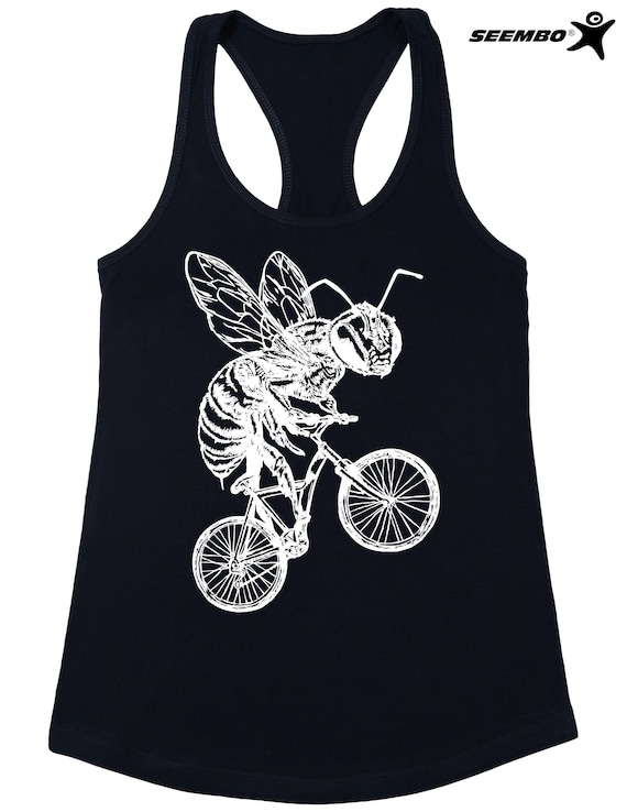 Seembo Bee On A Bicycle T-Shirt Funny Cycling Bike Gift Seembo Bee On A Bicycle T-Shirt Funny Cycling Bike Gift
