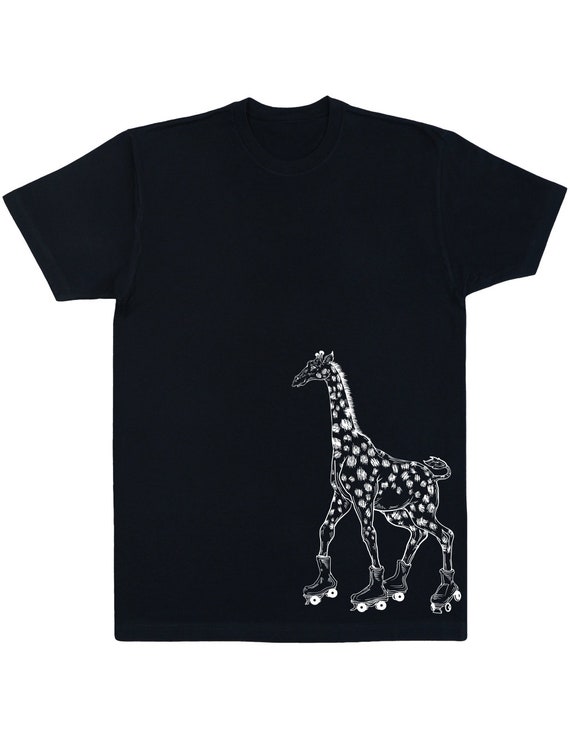Seembo Giraffe T-Shirt Funny Skater Roller Derby Skate Gift Seembo Giraffe T-Shirt Funny Skater Roller Derby Skate Gift