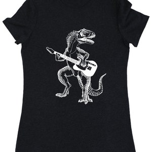 Dinosaur Playing Guitar Women's T-Shirt Tri-Blend Gift for Her Girlfriend Gift for Birthday Musician Gift for Wife Gifts for Mom SEEMBO Bild 4