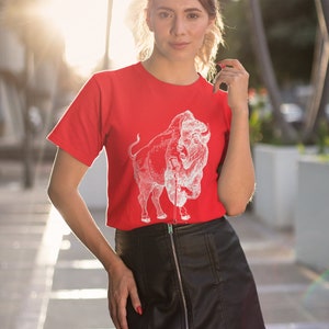 Bison essayant de chanter T-shirt femme en polycoton Cadeau pour sa petite amie Cadeau pour anniversaire Musicien Chemise Cadeau femme Cadeaux pour maman SEEMBO image 4