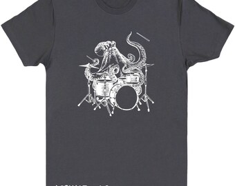 Octopus Playing Drums T Shirt Men's Gildan Ultra Cotton Adult Tee Octopus Shirt Octopus Tee Octopus Tshirt Octopus T Drummer Shirt SEEMBO