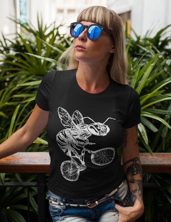 Seembo Bee On A Bicycle T-Shirt Funny Cycling Bike Gift Seembo Bee On A Bicycle T-Shirt Funny Cycling Bike Gift