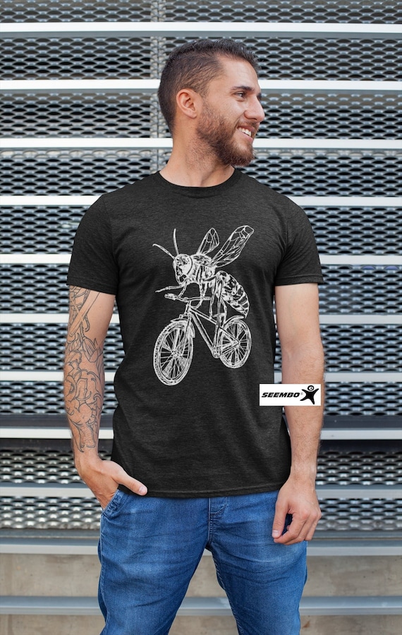 Seembo Hornet On A Bicycle T-Shirt Funny Bike Cycling Gift Seembo Hornet On A Bicycle T-Shirt Funny Bike Cycling Gift