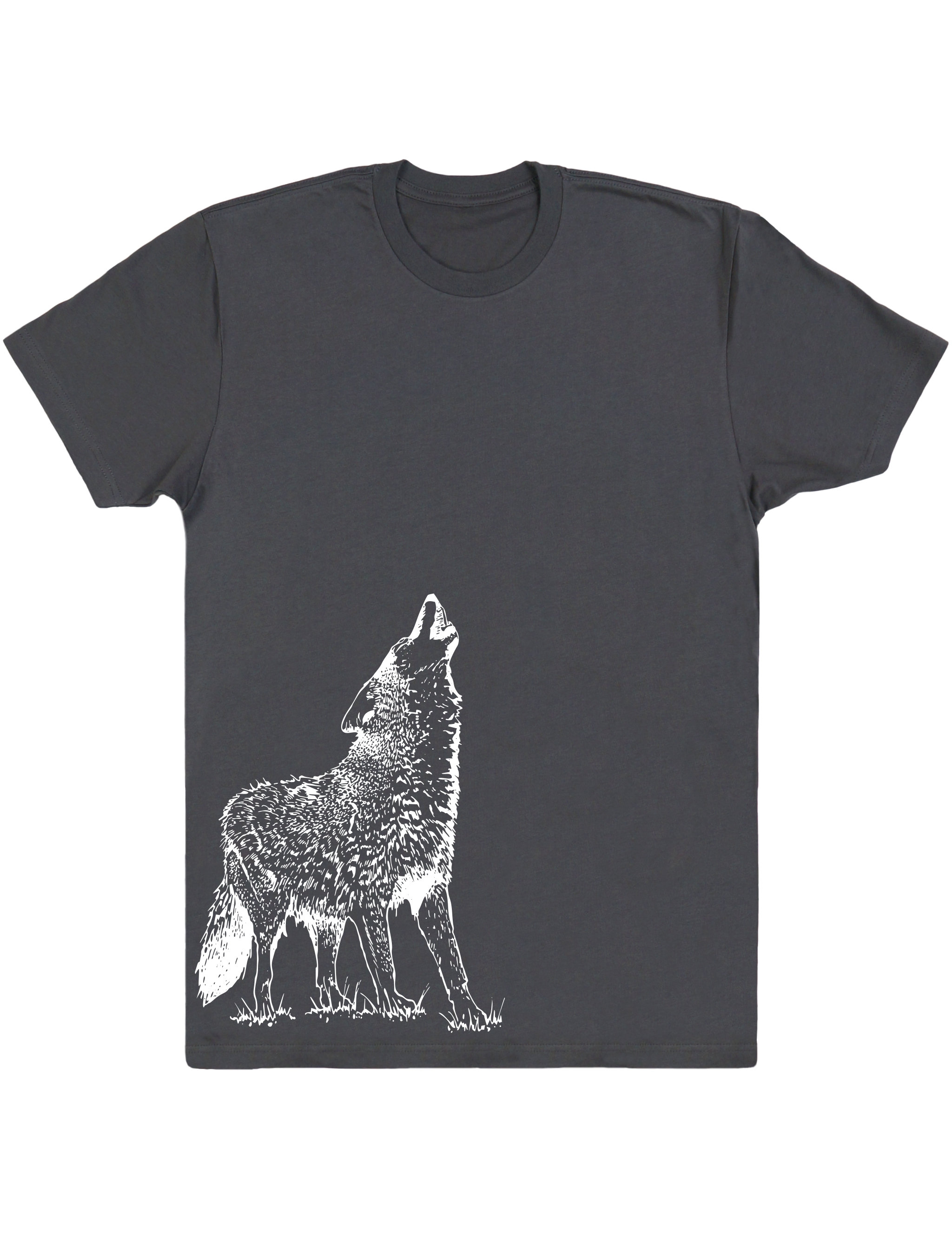 Howling Wolf Men's Cotton T-Shirt Wolf Shirt Wolf Tee Wolf
