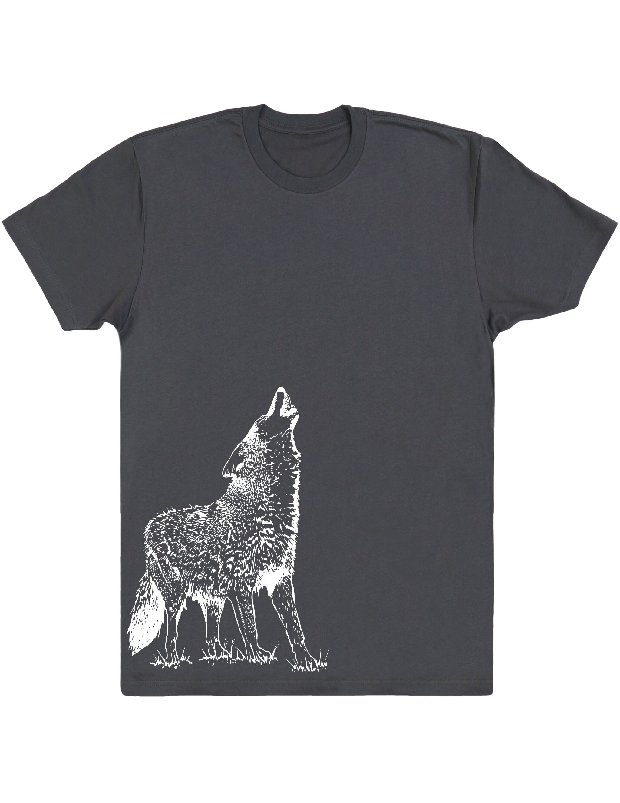 Howling Wolf Men's Cotton TShirt Wolf Shirt Wolf Tee Wolf