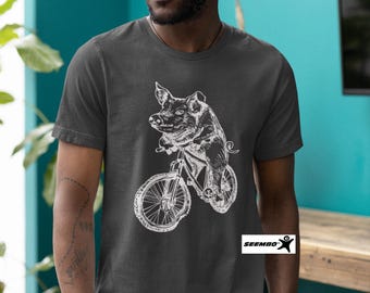 Pig Cycling T-Shirt: Funny Bicycling Gift for Him