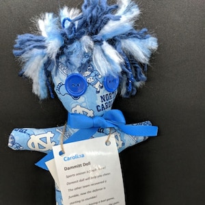 UNC Carolina Football Dammit Doll, Doll is 15&quot; tall x 8&quot; wide. Great gift for Dad, Mom, College Student or NFL Fan, Tailgate Party