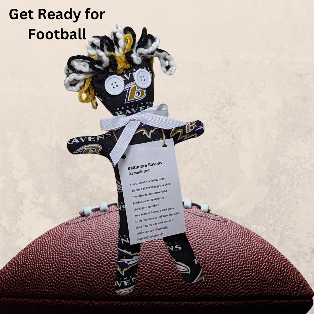 Handmade Baltimore Ravens Fabric Dammit Doll Football Team Stress Relief Companion Etsy