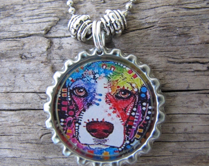 Dog Jewelry Tye Dye Beagle Dog Face Necklace Etsy