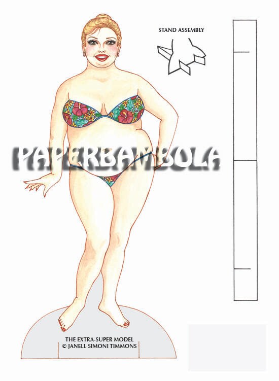 The Extra super Model Paper Doll Plus Size Paper Doll Extra Large Super Model Etsy