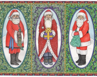 Three Santas Christmas Card