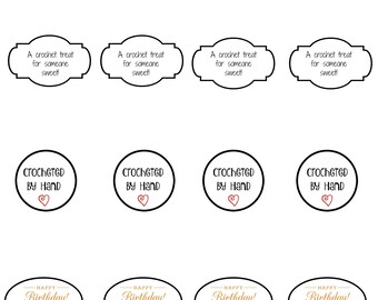 printable gift tag labels craft crochet knitting sewing craft etsy