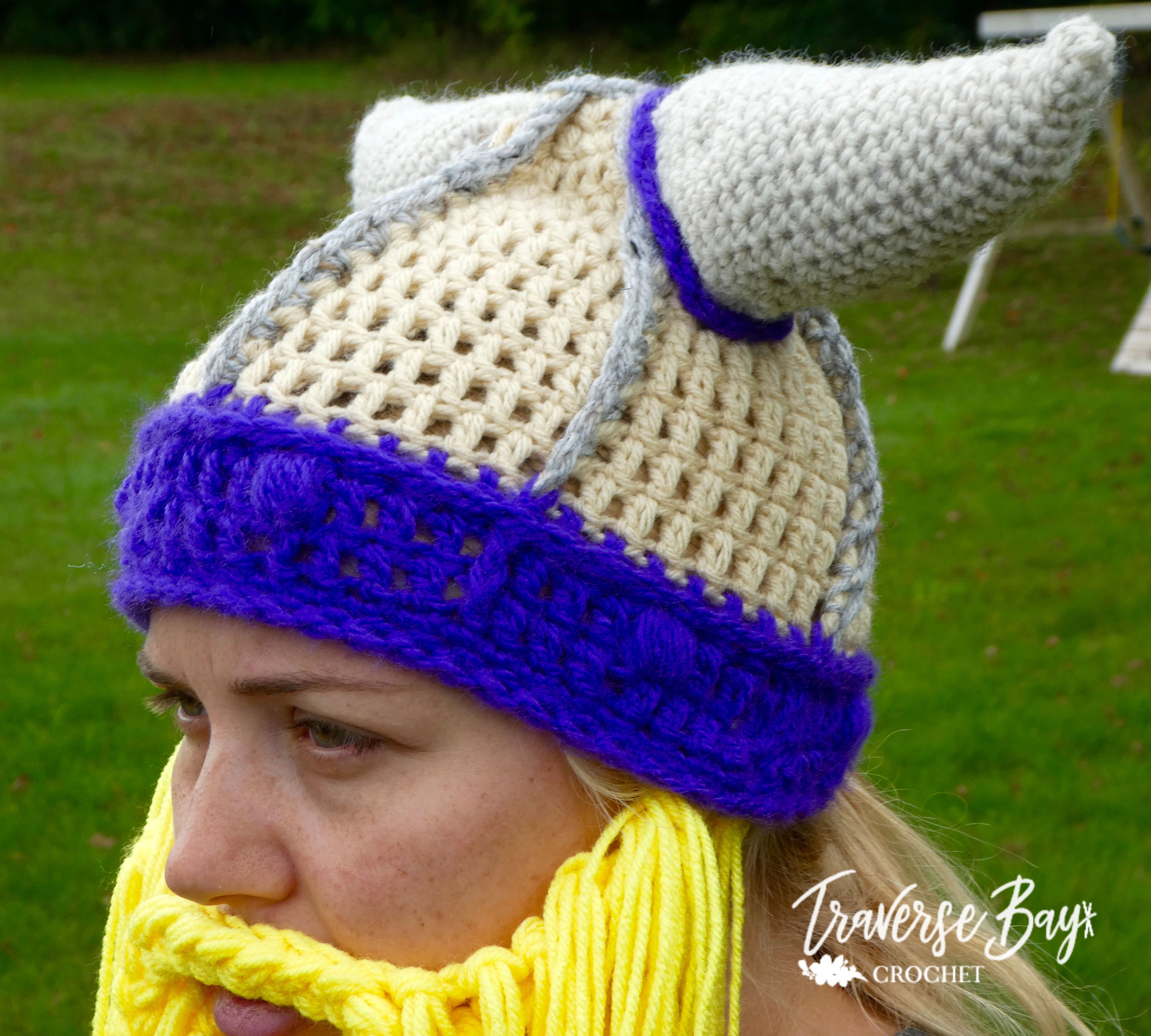 Crochet Viking Hat Helmet Horns Beard Pattern PDF Instant Download ...