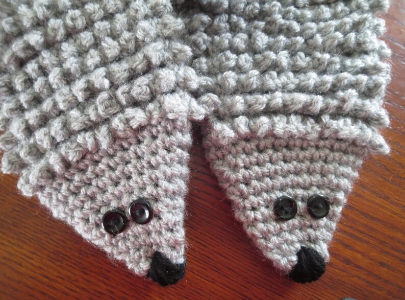 Crochet Adult Hedgehog Animal Mitten Pattern PDF Instant Etsy