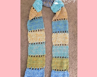 Crochet Filet Scarf Pattern MI designer