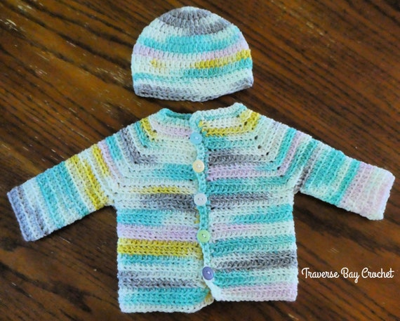 Sweet Pea Cardigan Baby Knitting Pattern Cardigan English Instructions PDF Instant download