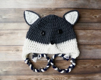 Crochet Woodland Wolf Hat Braided 
