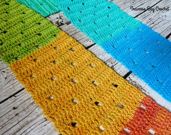 Crochet Filet Scarf Pattern, Lightweight Neck Warmer (PDF Pattern)